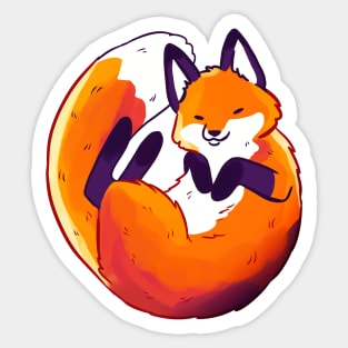 Cute sleeping fox illustration Sticker